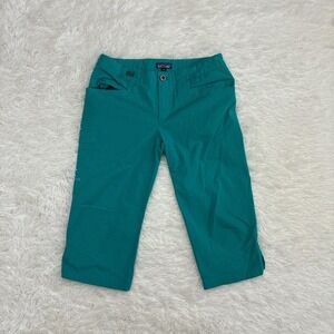 Vintage Y2K Organic Cotton hiking camping gorpcore Teal Patagonia capri pants